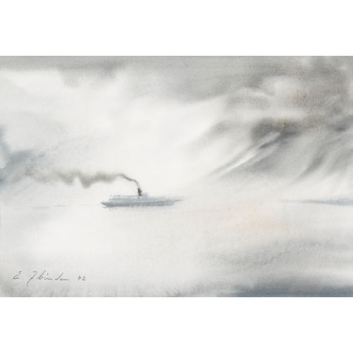 ELLIS ZBINDEN : Dampfschiff auf dem Genfersee (DOBIASCHOFSKY AUKTIONEN AG)