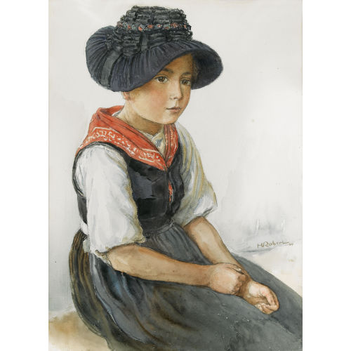 HENRI MARCEL ROBERT : 'Fillette des Haud�res' (DOBIASCHOFSKY AUKTIONEN AG)