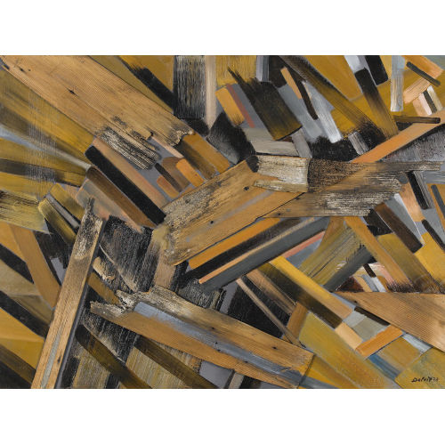 OSKAR DALVIT : 'Schindelcollage' (DOBIASCHOFSKY AUKTIONEN AG)