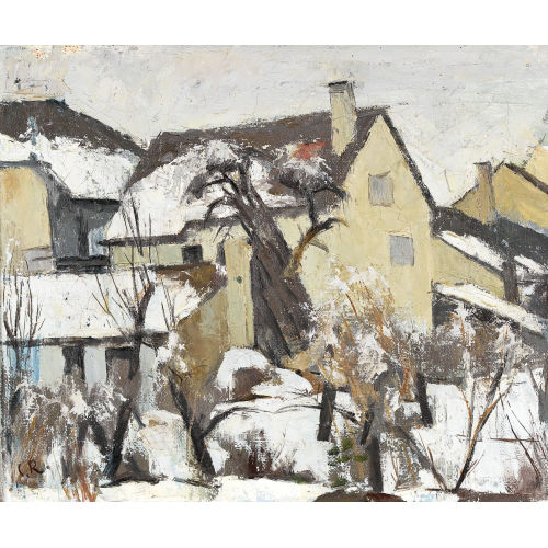 CARL ROESCH : Hinterhof im Winter (DOBIASCHOFSKY AUKTIONEN AG)