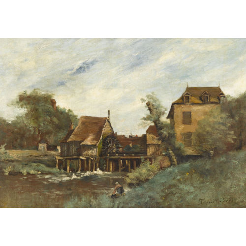 PAUL-D�SIR� TROUILLEBERT : W�scherin am Fluss bei einer M�hle (DOBIASCHOFSKY AUKTIONEN AG)