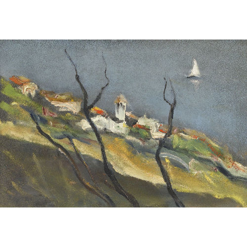 LUIGI TADDEI : Blick auf den Lago Maggiore bei Ronco (DOBIASCHOFSKY AUKTIONEN AG)