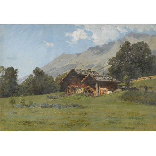 JOHANN JOSEPH GEISSER : Sommerliche Alp mit Bauernhof (DOBIASCHOFSKY AUKTIONEN AG)