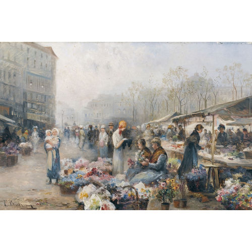 EMIL BARBARINI : 'Blumen-Markt in Nizza' (DOBIASCHOFSKY AUKTIONEN AG)