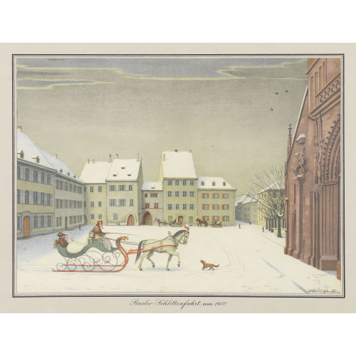 NIKLAUS STOECKLIN : 'Basler Schlittenfahrt um 1900' (DOBIASCHOFSKY AUKTIONEN AG)