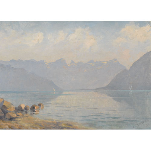 CHARLES PARISOD : Genfersee am Abend (DOBIASCHOFSKY AUKTIONEN AG)