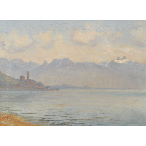 CHARLES PARISOD : Uferpartie am Genfersee (DOBIASCHOFSKY AUKTIONEN AG)