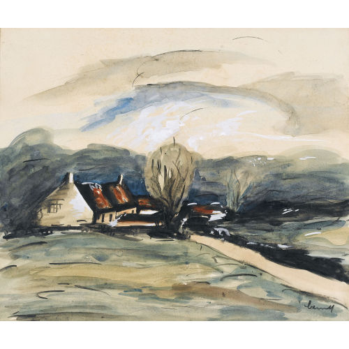MAURICE DE VLAMINCK : Paysage avec ferme (DOBIASCHOFSKY AUKTIONEN AG)