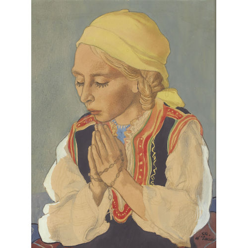 CHARLES CLOS OLSOMMER : Betendes Bauernm�dchen (DOBIASCHOFSKY AUKTIONEN AG)