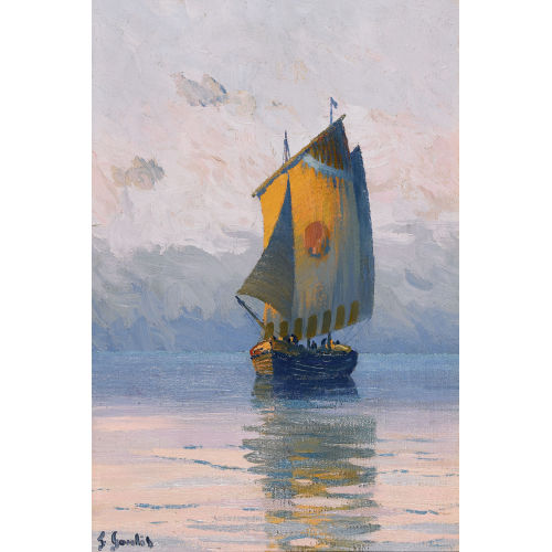 FERNAND GAULIS : Segelschiff im Abendrot (DOBIASCHOFSKY AUKTIONEN AG)