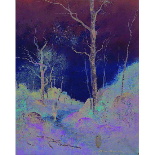 ADRIEN ROUSSEAU : Abendstimmung im Wald von Fontainebleau (DOBIASCHOFSKY AUKTIONEN AG)