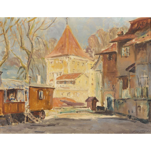ADOLF TI�CHE : 'Wohnwagen mit Felsenburg' (DOBIASCHOFSKY AUKTIONEN AG)