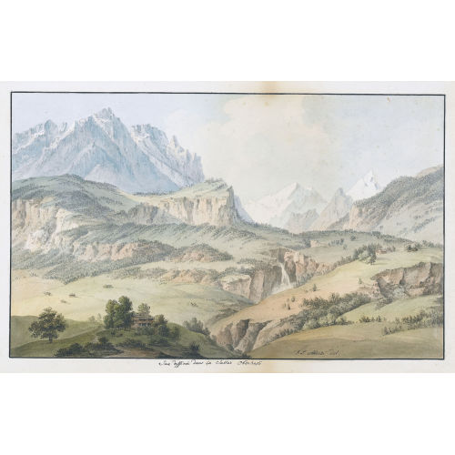 JOHANN LUDWIG ABERLI : 'Vue dessin� dans la Valle� Oberhasli' (DOBIASCHOFSKY AUKTIONEN AG)