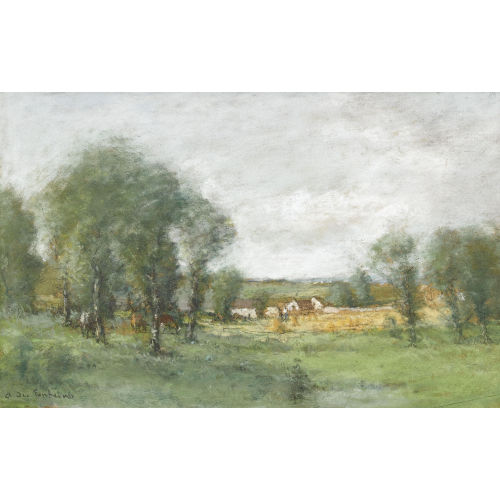 ANDR� DES FONTAINES : Landschaftspartie mit Hain und Weiler (DOBIASCHOFSKY AUKTIONEN AG)