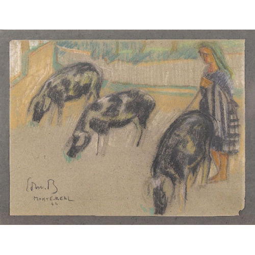 EDMOND BILLE : La femme et les porcs (DOBIASCHOFSKY AUKTIONEN AG)