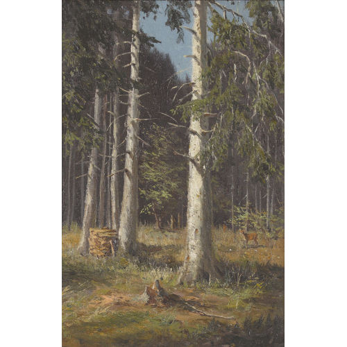 KARL HEYDEN : Waldlichtung mit Reh (DOBIASCHOFSKY AUKTIONEN AG)