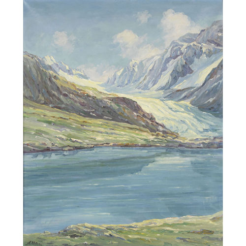AUGUST WEBER : 'Guggisee mit Langgletscher' (DOBIASCHOFSKY AUKTIONEN AG)