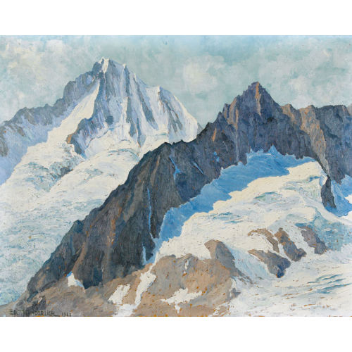 EDMUND WUNDERLICH : Blick auf J�gihorn und Bietschhorn (DOBIASCHOFSKY AUKTIONEN AG)