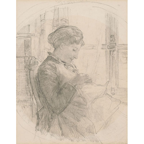 ALBERT ANKER : N�hendes M�dchen am Fenster (DOBIASCHOFSKY AUKTIONEN AG)
