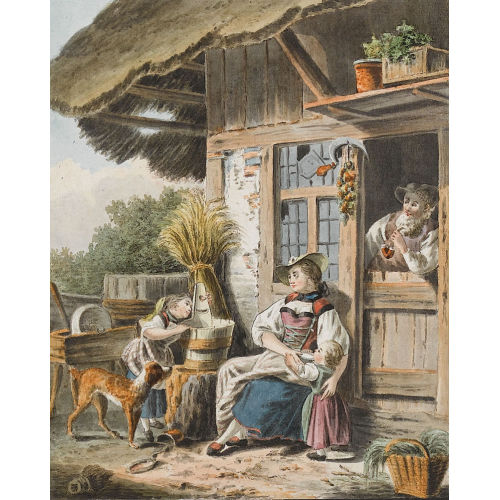 SIGMUND FREUDENBERGER : Idyllische Bauernszene (DOBIASCHOFSKY AUKTIONEN AG)
