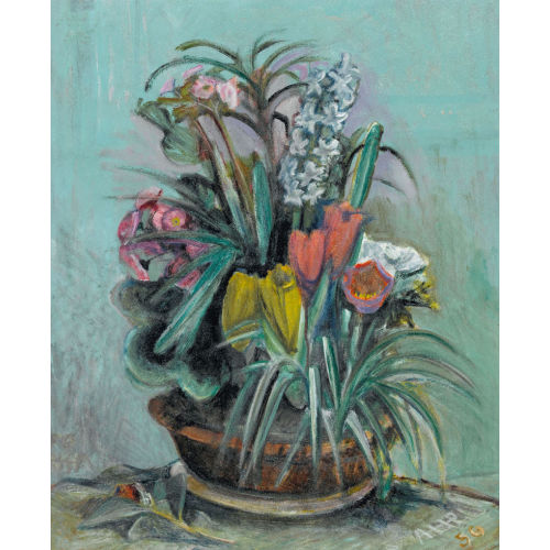 ALFRED HEINRICH PELLEGRINI : Blumenarrangement in einer Schale (DOBIASCHOFSKY AUKTIONEN AG)
