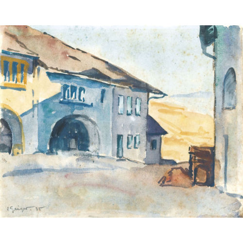 ERNST SAMUEL GEIGER : 'Blick von Erlach auf den Heidenweg' (DOBIASCHOFSKY AUKTIONEN AG)