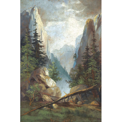 JOHANN GOTTFRIED STEFFAN : Steile Berglandschaft mit Tannen (DOBIASCHOFSKY AUKTIONEN AG)