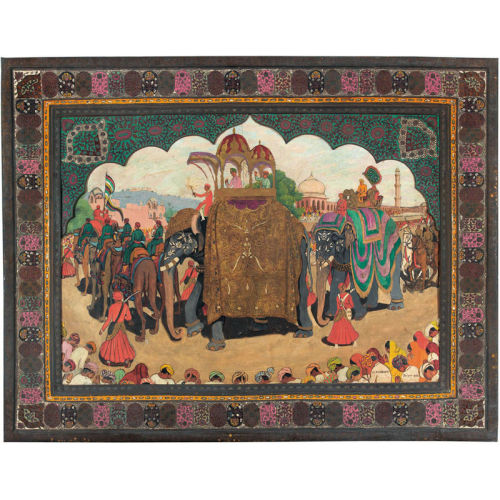 MARCEL AMIGUET : Festumzug mit dem Maharaja von Jaipur (DOBIASCHOFSKY AUKTIONEN AG)