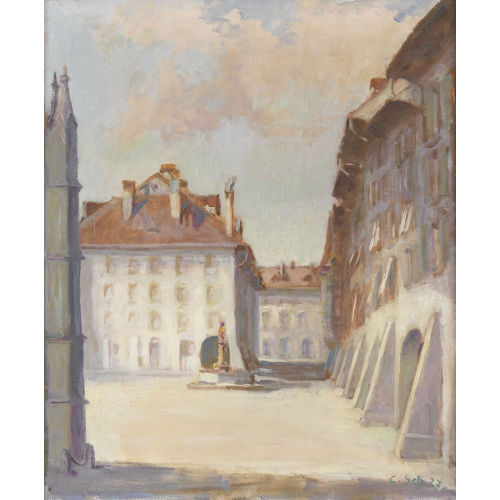 CARL SCHELLHAMMER : Der M�nsterplatz in Bern (DOBIASCHOFSKY AUKTIONEN AG)