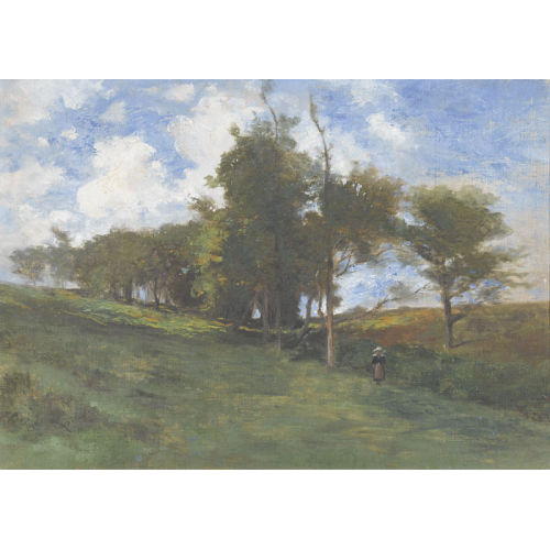 MARIE ROLL� : Sommerliche Wiesenlandschaft mit Trachtenfrau (DOBIASCHOFSKY AUKTIONEN AG)