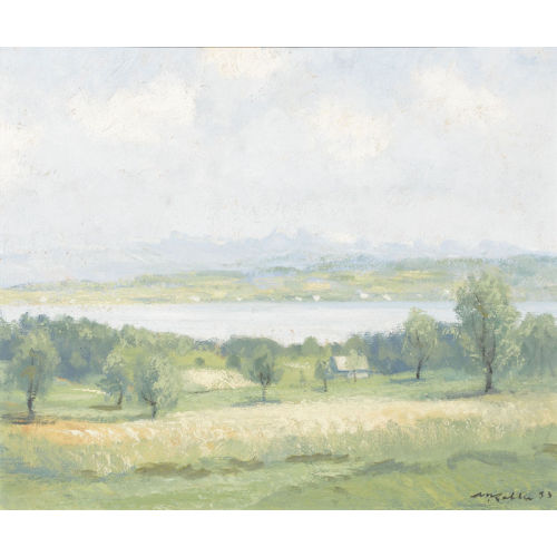 MAX KELLER : Landschaft mit See (DOBIASCHOFSKY AUKTIONEN AG)