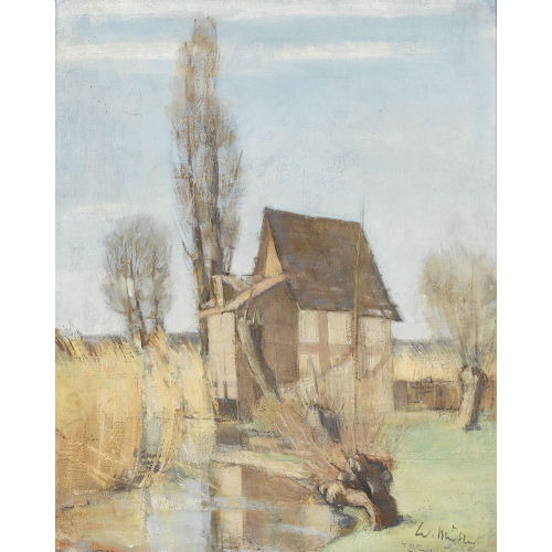 WALTER EMIL M�LLER : Bachpartie mit Haus (DOBIASCHOFSKY AUKTIONEN AG)