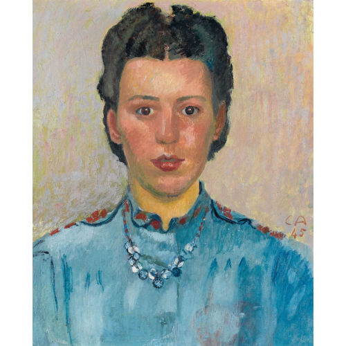 CUNO AMIET : Portr�t einer Frau im blauen Kleid (DOBIASCHOFSKY AUKTIONEN AG)