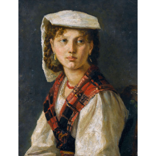 FRANK DUVENECK : Bildnis eines Trachtenm�dchens (DOBIASCHOFSKY AUKTIONEN AG)
