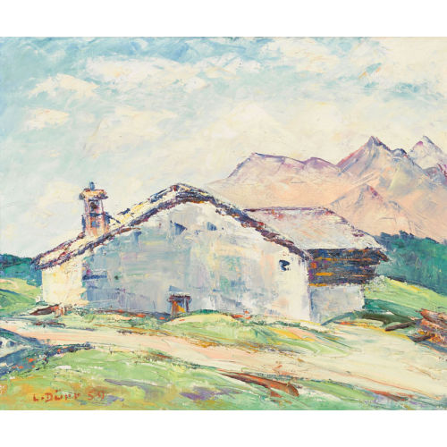 LOUIS D�RR : Sommerliche Alp mit Bauernhaus (DOBIASCHOFSKY AUKTIONEN AG)