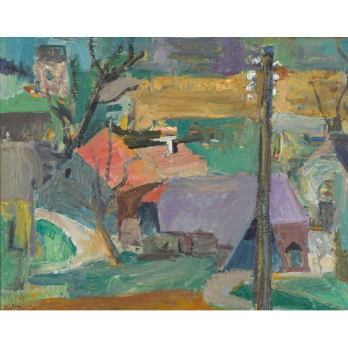 ROLF D�RIG : Landschaft mit Bauernh�usern (DOBIASCHOFSKY AUKTIONEN AG)