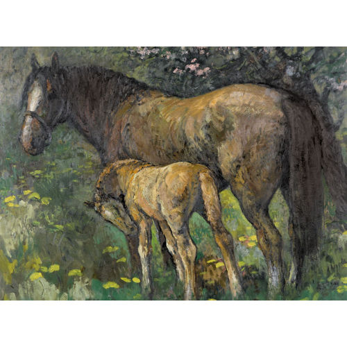 KARL SCHENK : Stute mit Fohlen (DOBIASCHOFSKY AUKTIONEN AG)