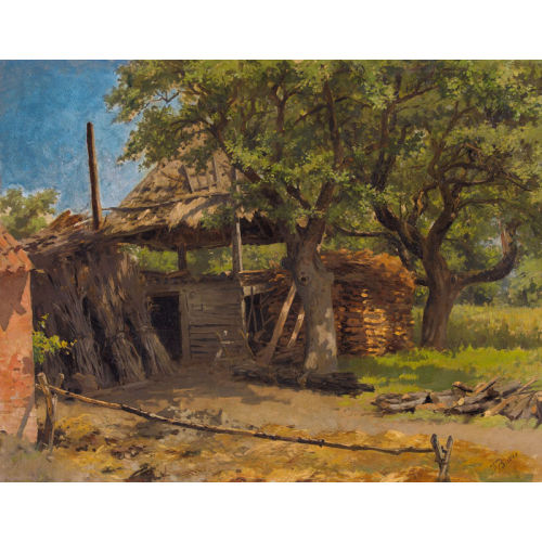 FRANK BUCHSER : Sommerliche Bauernhofpartie (DOBIASCHOFSKY AUKTIONEN AG)