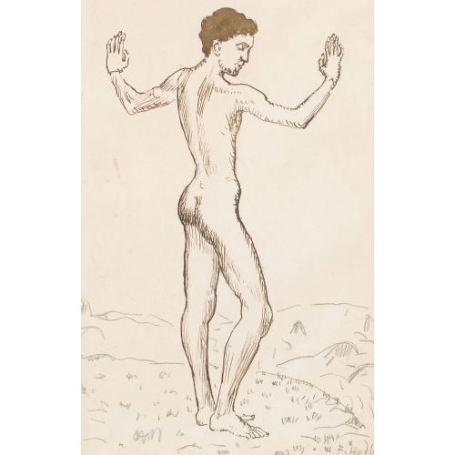 FERDINAND HODLER : Nackter J�ngling in weiter Landschaft (DOBIASCHOFSKY AUKTIONEN AG)