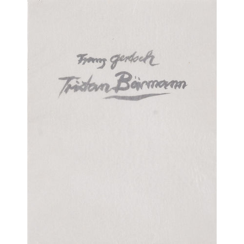 FRANZ GERTSCH : 'Tristan B�rmann' (DOBIASCHOFSKY AUKTIONEN AG)