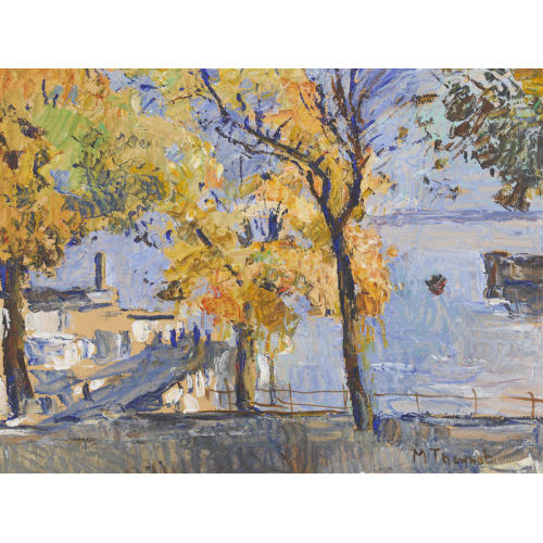 MAX ROBERT THEYNET : Herbstliche Uferpartie am Neuenburgersee (DOBIASCHOFSKY AUKTIONEN AG)