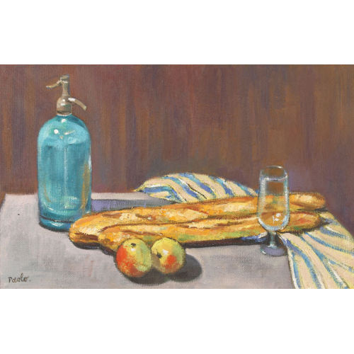 PAUL JAKOB) PAOLO (EIGTL. M�LLER : Stillleben mit Siphonflasche, Baguettes und �pfeln (DOBIASCHOFSKY AUKTIONEN AG)