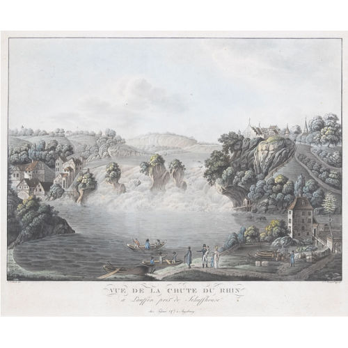 JOHANN JAKOB SCHALCH : 'Vue de la chute du Rhin � Lauffen pr�s de Schaffhouse...' (DOBIASCHOFSKY AUKTIONEN AG)