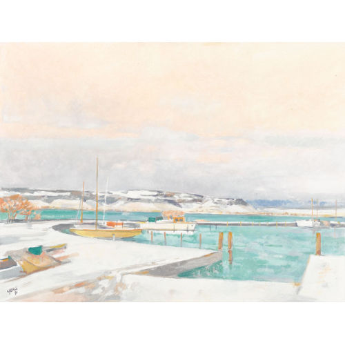 �MILE) YOKI (EIGTL. AEBISCHER : Winterlicher Hafen von Murten (DOBIASCHOFSKY AUKTIONEN AG)
