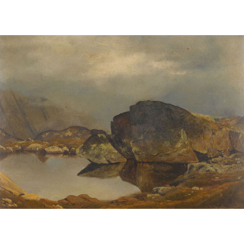 GUSTAVE EUG�NE CASTAN : Kleiner Bergsee mit Felsbl�cken (DOBIASCHOFSKY AUKTIONEN AG)