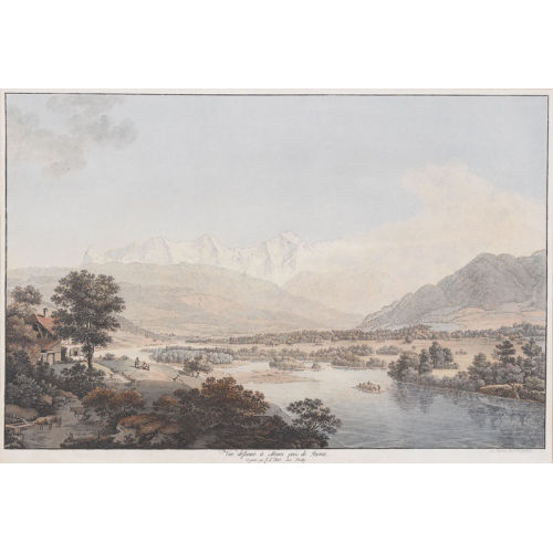 JOHANN LUDWIG ABERLI : 'Vue dessin�e � Mouri pr�s de Berne' (DOBIASCHOFSKY AUKTIONEN AG)