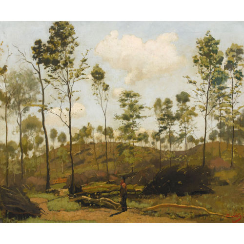 JEAN-DANIEL IHLY : Lichter Wald mit einem Jungen (DOBIASCHOFSKY AUKTIONEN AG)