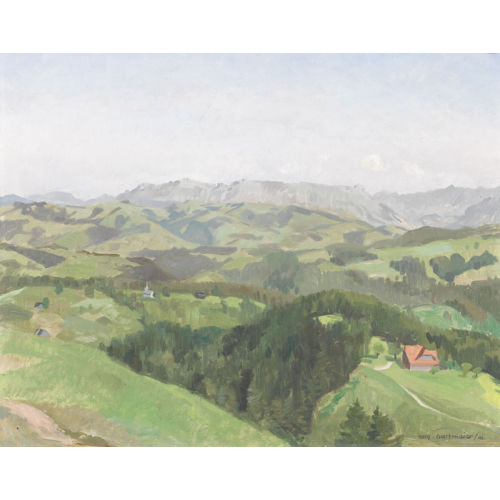 HANS GARTMEIER : 'Schrattenfluh und Kirchlein W�rzbrunnen vom Chuderh�si' (DOBIASCHOFSKY AUKTIONEN AG)