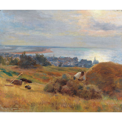 EUG�NE ALEXIS GIRARDET : Heuernte am Meer (DOBIASCHOFSKY AUKTIONEN AG)