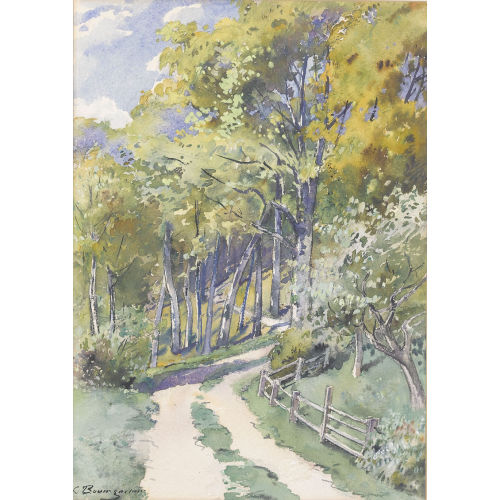 CHRISTIAN BAUMGARTNER : Herbstlicher Waldweg (DOBIASCHOFSKY AUKTIONEN AG)